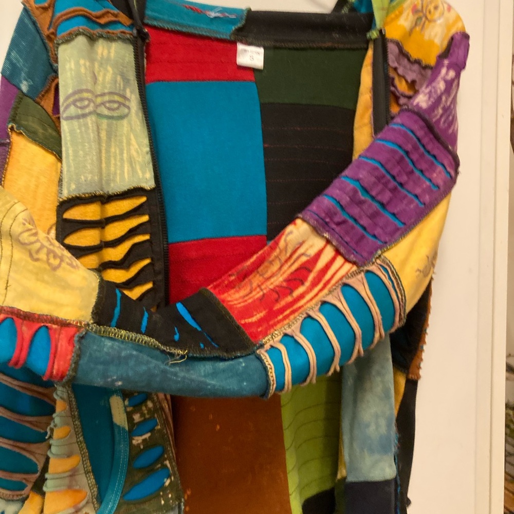 Patchwork Multicolor Zip Up Hoodie From South Ame… - image 1